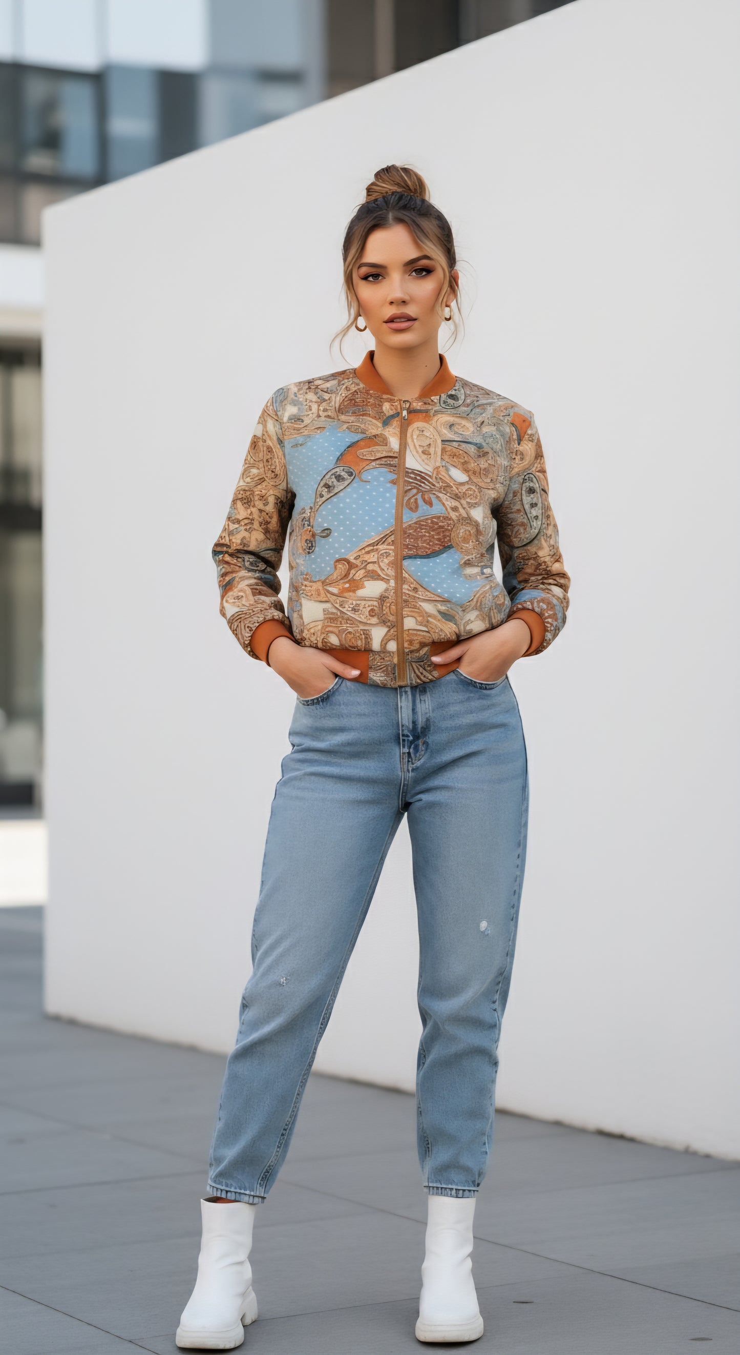 Veste Bomber Imprimé Cachemire - FREDA Paris