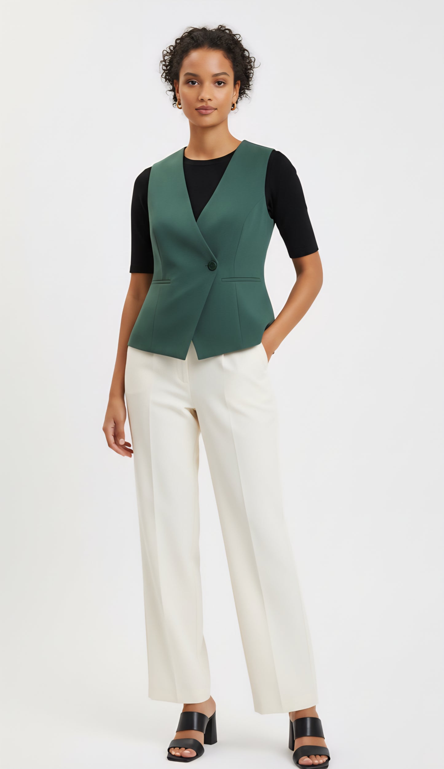 Gilet Blazer Vert Sapin Hippocampe Paris