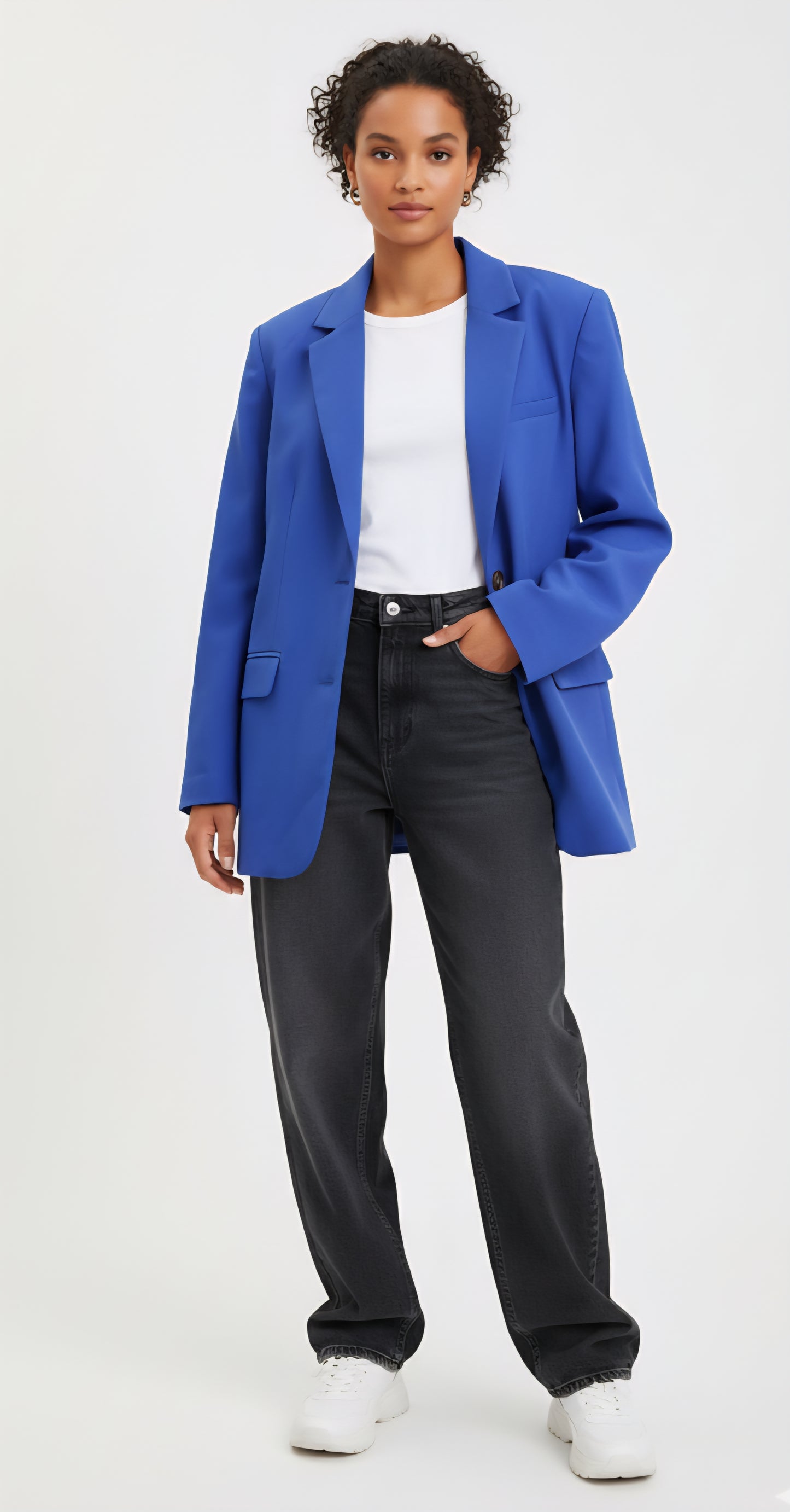 Veste Blazer Oversize Bleu Électrique - K-Nad Paris