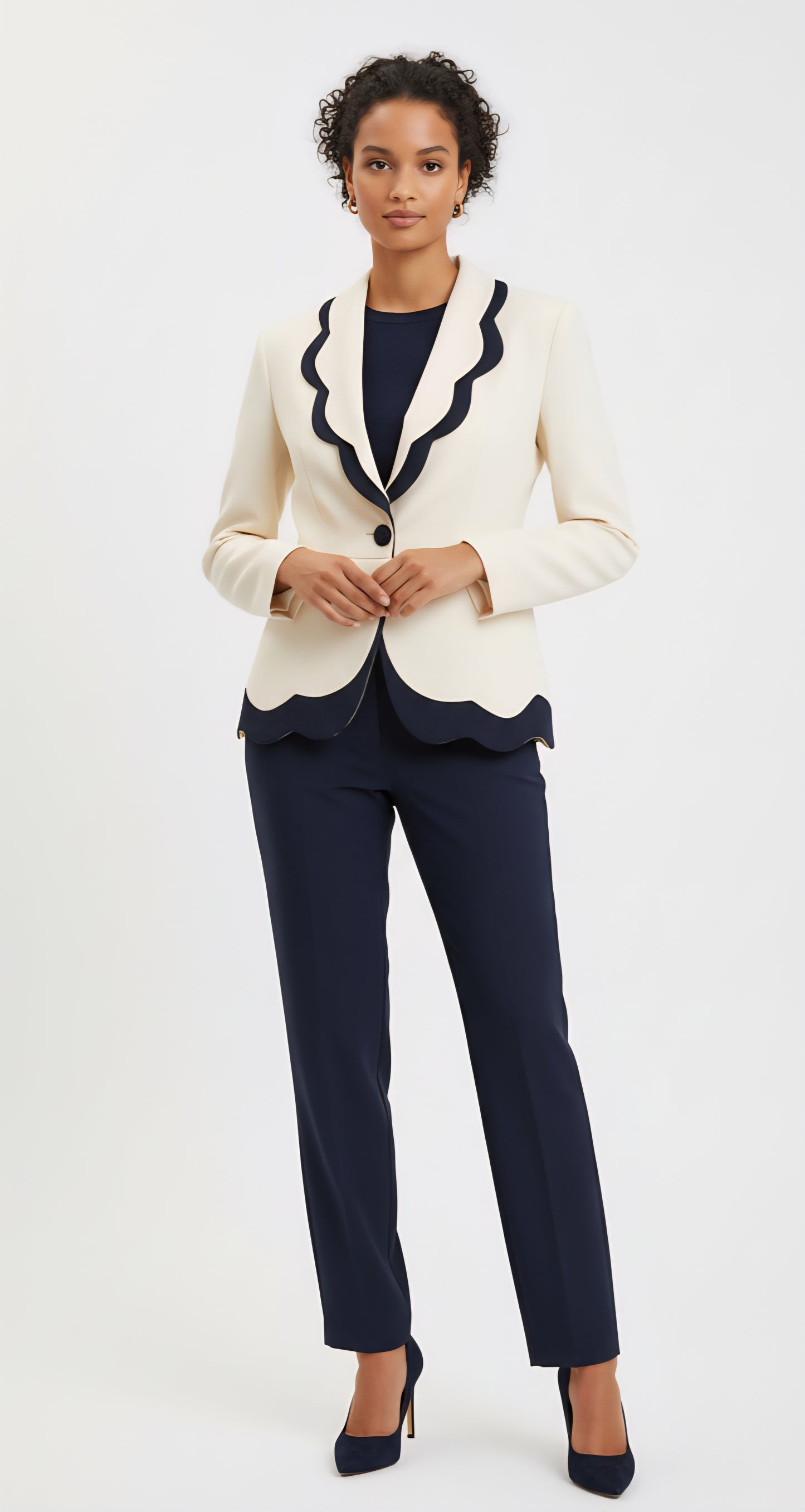 Veste Bicolore à Bordures Ondulées - Ann Délire Paris (Seconde Main)