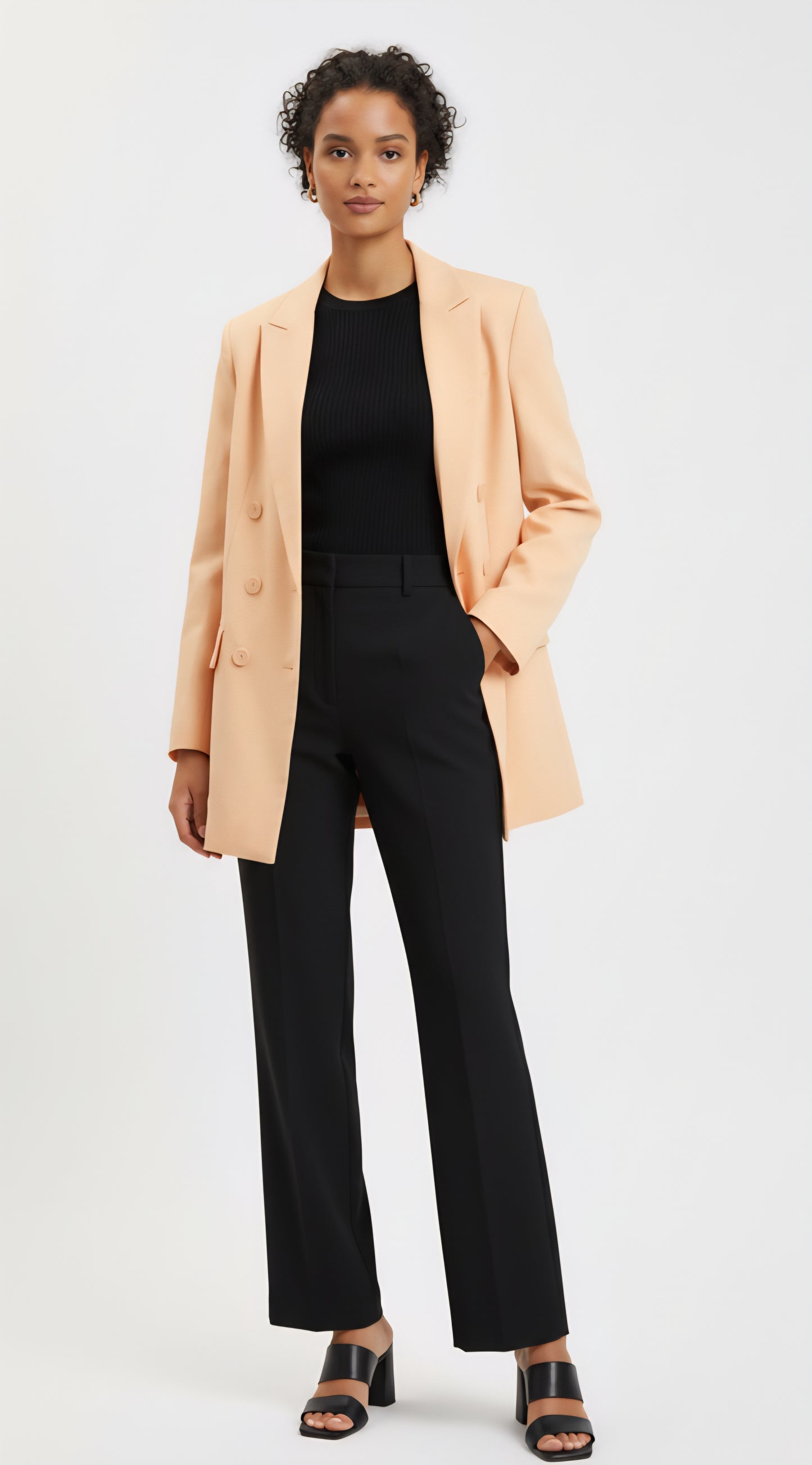 Veste Blazer Longue Pêche - Stradivarius