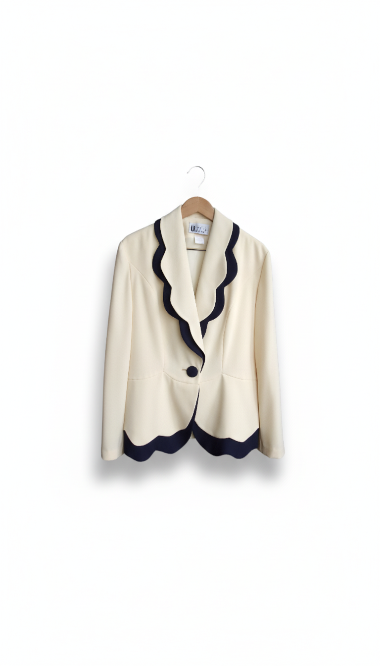 Veste Bicolore à Bordures Ondulées - Ann Délire Paris (Seconde Main)