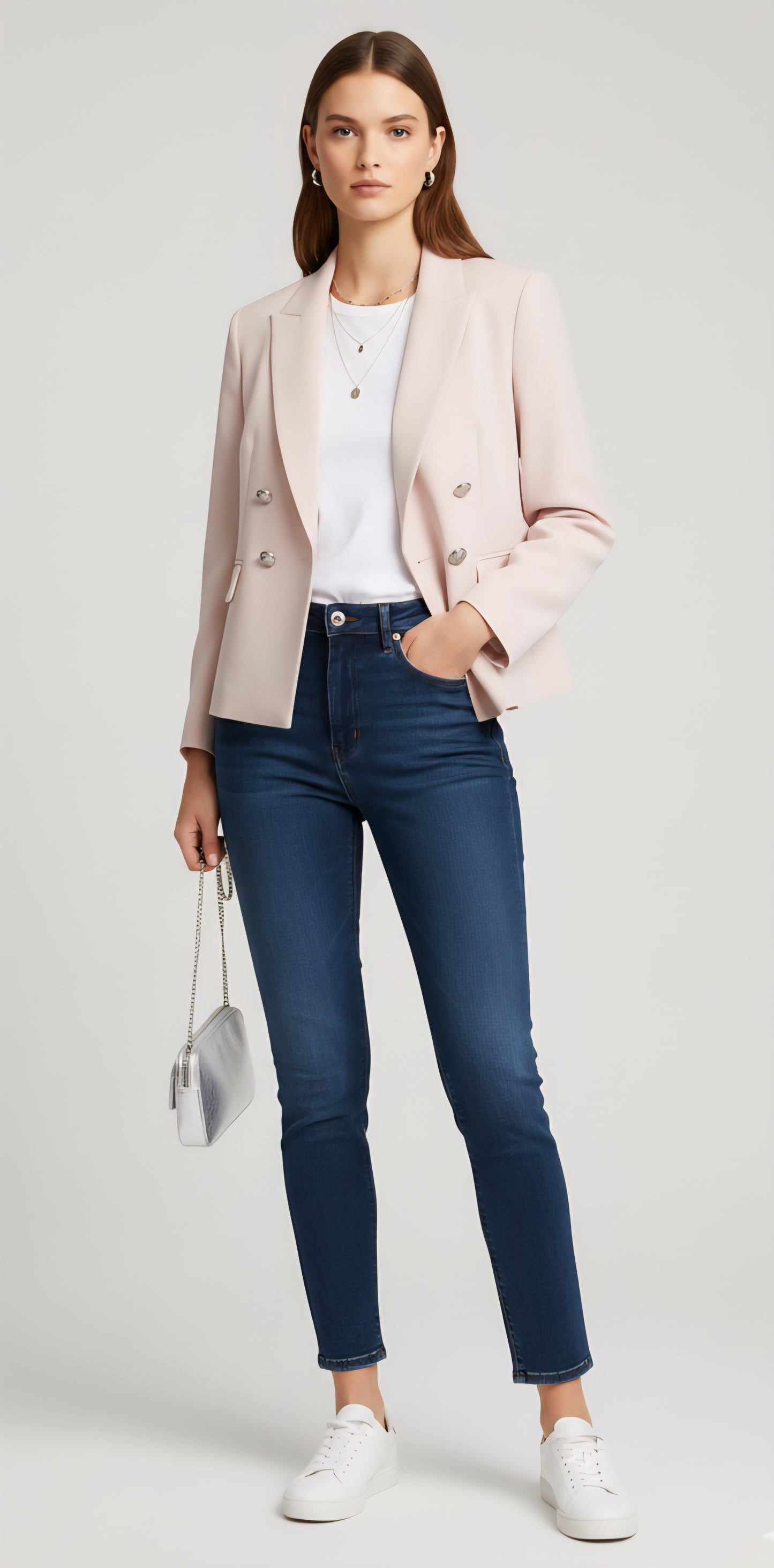 Veste blazer rose pâle - seconde main